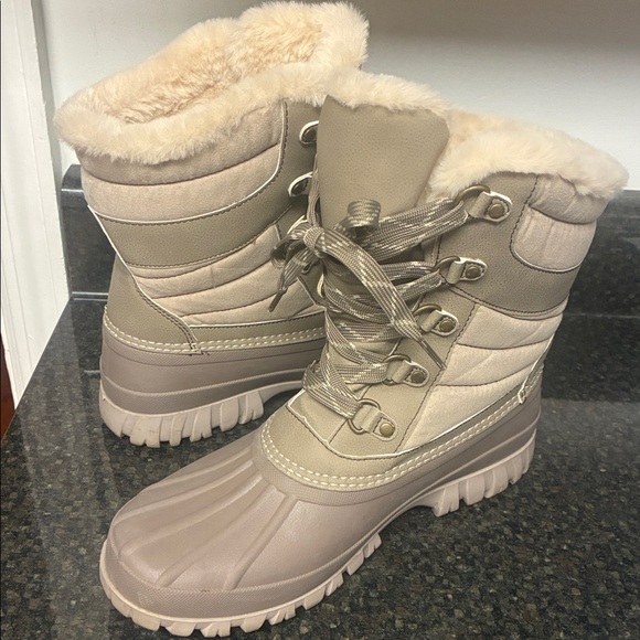 JBU Taupe furry Waterproof Winter Boots - Picture 5 of 5
